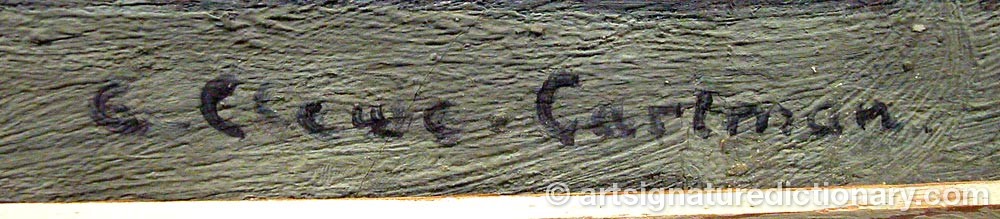 Authentic signature by Eyvor CLEWE-CARLMAN on  artwork
