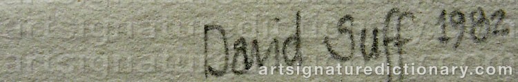 Authentic signature by David SUFF on  artwork
