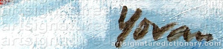 Authentic signature by Yovan RADENKOVITCH on  artwork