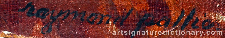Authentic signature by Raymond PALLIER on  artwork