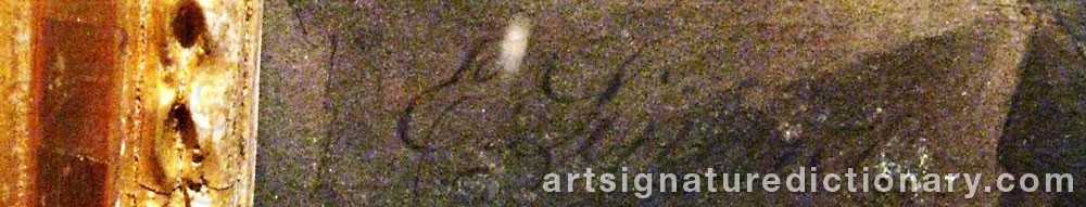 Authentic signature by Emanuel LIMNELL on  artwork