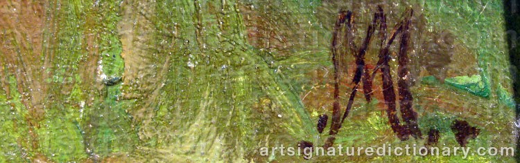 Authentic signature by Adolf Heinrich MACKEPRANG on Painting/Watercolour artwork