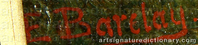 Authentic signature by Edgar BARCLAY on  artwork