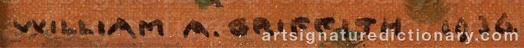 Authentic signature by William Alexander GRIFFITH on artwork