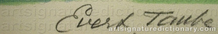Signature by Evert TAUBE