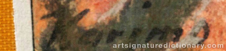 Authentic signature by Aarno KARIMO on Painting/Watercolour artwork