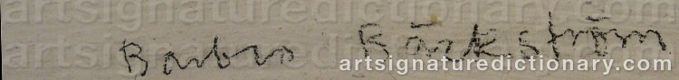 Signature by Barbro BÄCKSTRÖM