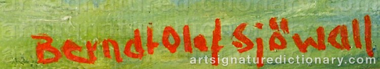 Authentic signature by Bernt SJÖWALL on  artwork