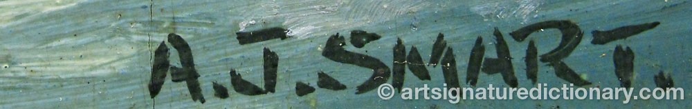 Authentic signature by A.j. SMART on  artwork
