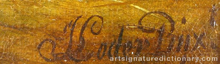 Authentic signature by James LODER on  artwork