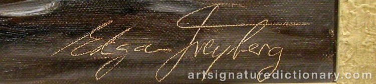 Authentic signature by Edgar FREYBERG on artwork