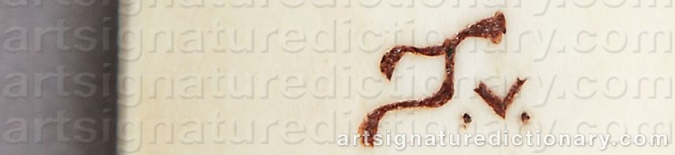 Authentic signature by T J V, J V on  artwork