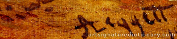 Authentic signature by Alexander LEGGETT on  artwork