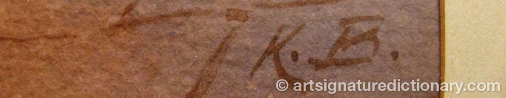Authentic signature by Knut BECKEMAN on  artwork