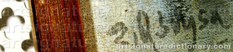 Authentic signature by E. R. SOYSA on  artwork