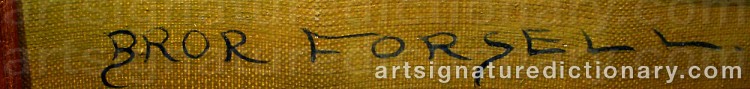Authentic signature by Bror FORSELL on artwork