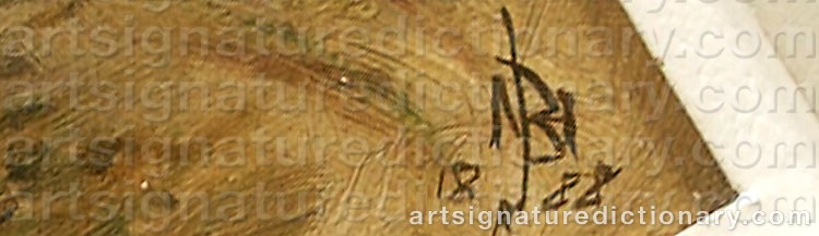 Authentic signature by Nathaniel Hughes John BAIRD on  artwork