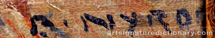 Authentic signature by Børge Christoffer NYROP on Painting/Watercolour artwork