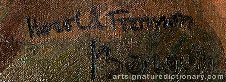Authentic signature by Harold T. BENGEN on  artwork