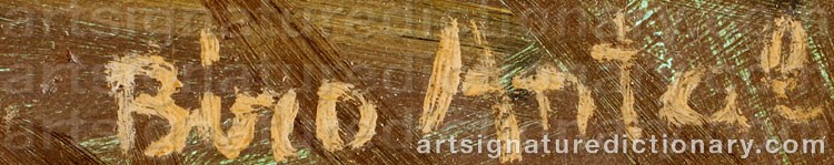 Authentic signature by Antal BIRO on  artwork