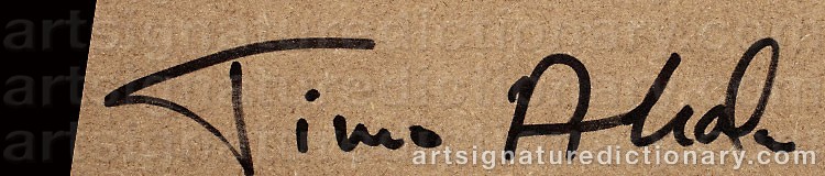 Authentic signature by Timo AHOLA on artwork