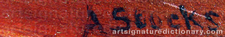 Authentic signature by Arthur STOCKS on  artwork