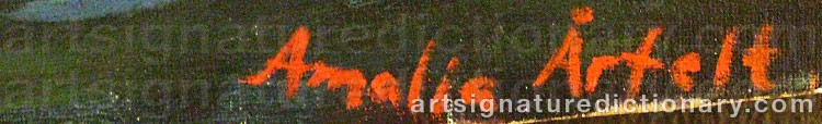 Authentic signature by Amalia ÅRFELT on  artwork