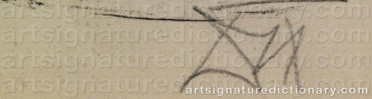 Authentic signature by Otto DIX on artwork