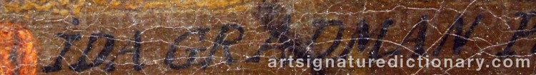Authentic signature by Ida GRADMAN on artwork