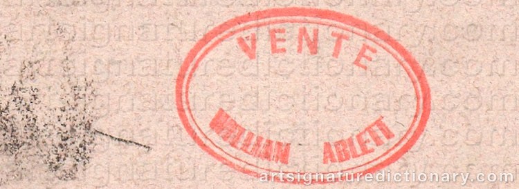 Authentic signature by William Albert ABLETT on  artwork