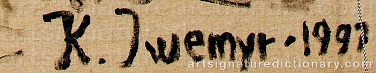 Authentic signature by Kent IWEMYR on Painting/Watercolour artwork