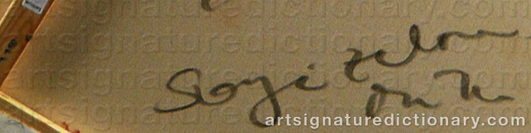 Authentic signature by Sonja ZELTNER-MÜLLER on  artwork