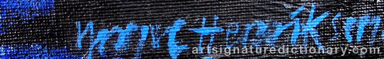 Authentic signature by Yngve HENRIKSEN on  artwork