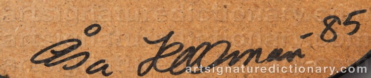Authentic signature by Åsa HELLMAN on Ceramic/Glass artwork