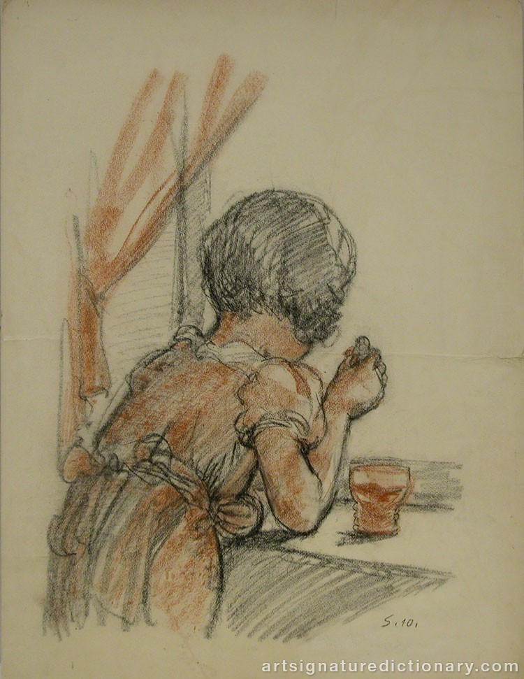 Close-up details showing Egon SCHIELE signature forgery characteristics