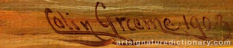 Authentic signature by Colin GRAEME on Painting/Watercolour artwork