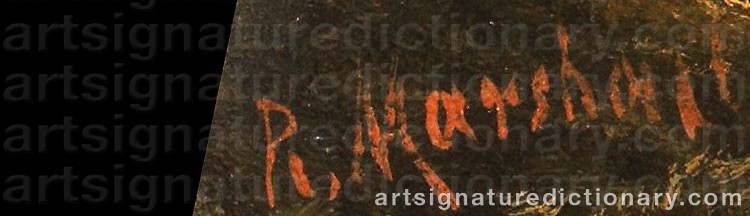 Authentic signature by Roberto Angelo Kittermaster MARSHALL on Painting/Watercolour artwork