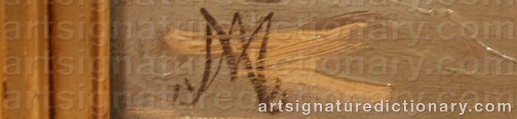 Authentic signature by Adolf Heinrich MACKEPRANG on Painting/Watercolour artwork