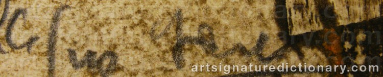 Authentic signature by Endre SZIRAKI on artwork