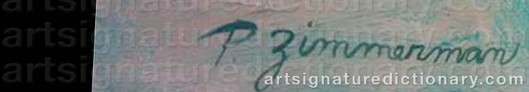 Authentic signature by Paul Warren ZIMMERMAN on artwork