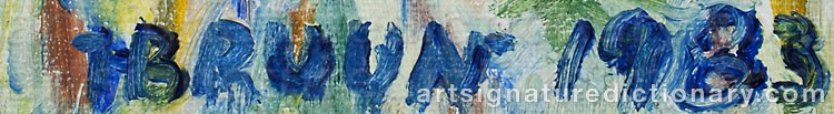 Authentic signature by Helena BRUUN on artwork