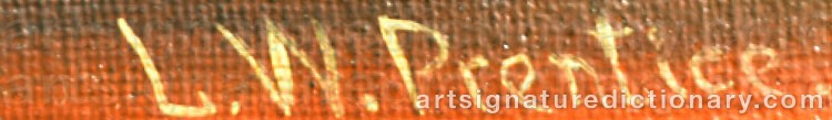 Authentic signature by Levi Wells PRENTICE on artwork