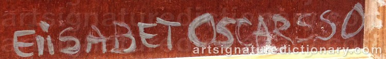 Authentic signature by Elisabet OSCARSSON on artwork