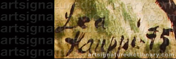 Authentic signature by Lea KAUPPI on Painting/Watercolour artwork