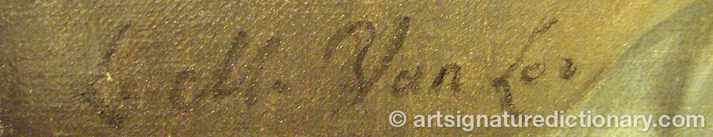 Authentic signature by Louis-Michel Van LOO on  artwork