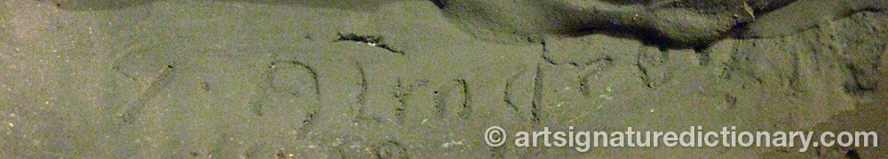 Authentic signature by Gösta ALMGREN on  artwork