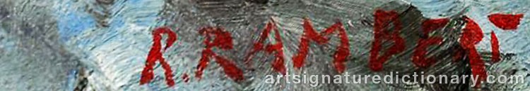 Authentic signature by René RAMBERT on Painting/Watercolour artwork