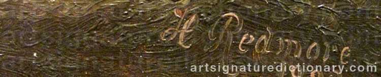 Authentic signature by Henry REDMORE on artwork