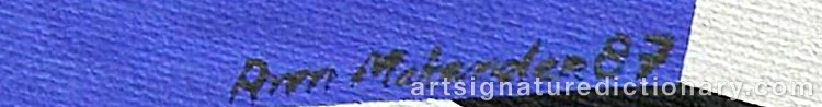 Authentic signature by Ann MAKANDER on artwork