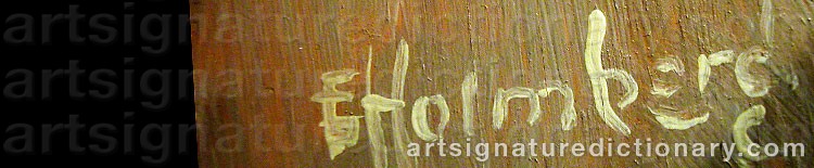 Authentic signature by Eva HOLMBERG JACOBSSON on Painting/Watercolour artwork